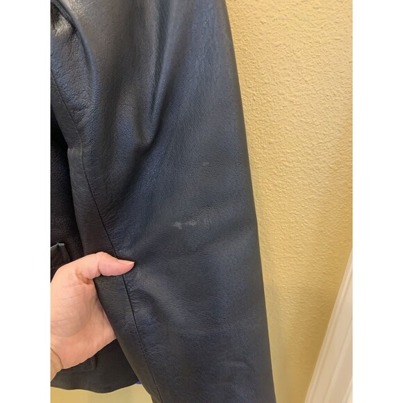 Bagatelle VTG Button Down Boxy Leather Jacket Coat Black Sz M - Picture 7 of 7